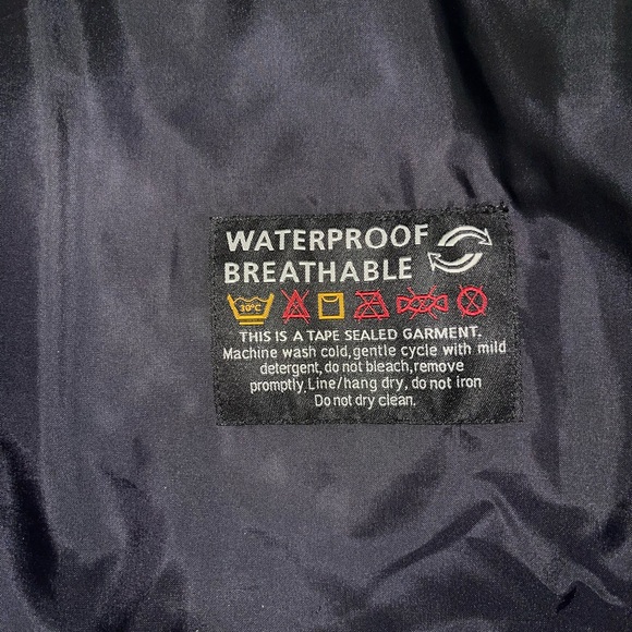 Men's Size Large Bimini Bay Outfitters Navy Rugged Waterproof Raincoat w/ Hood - Picture 6 of 7